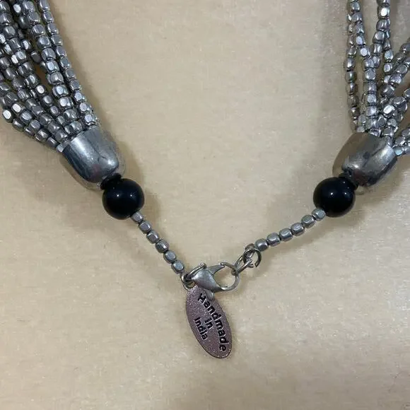 Himalayan Gems Black Silver Necklace - Picture 7 of 7